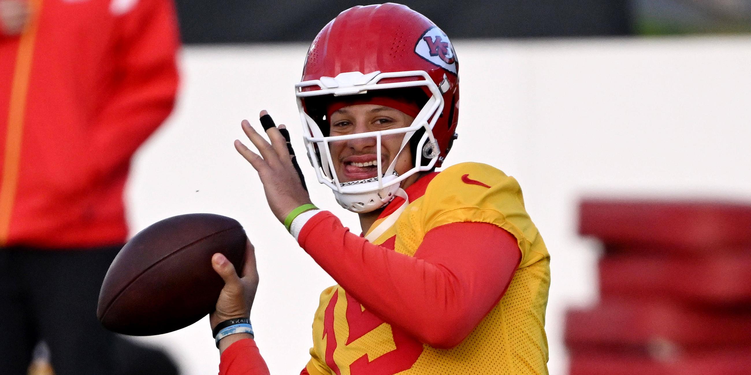 Patrick Mahomes von den Kansas City Chiefs am 03.11.2023 in Frankfurt beim Training.