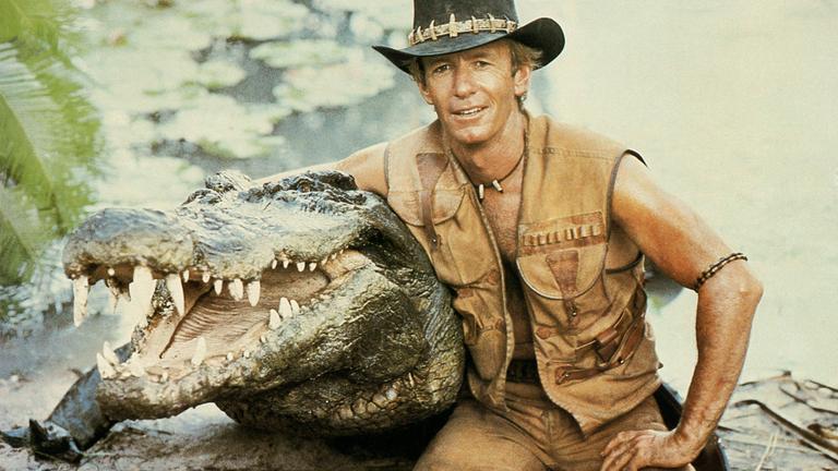 Paul Hogan mit Krokodil