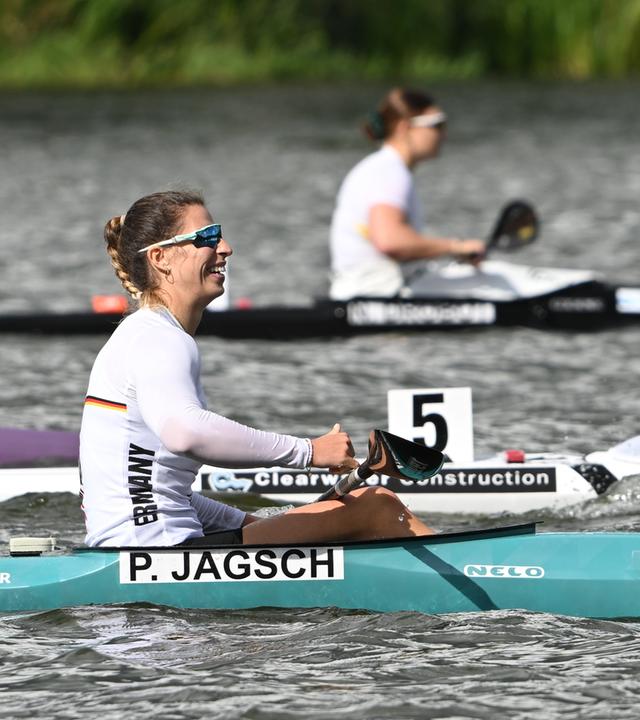 Pauline Jagsch aus Deutschland zeigt ihre Reaktion nach dem Finale am 29.08.2026 in Posen. 
