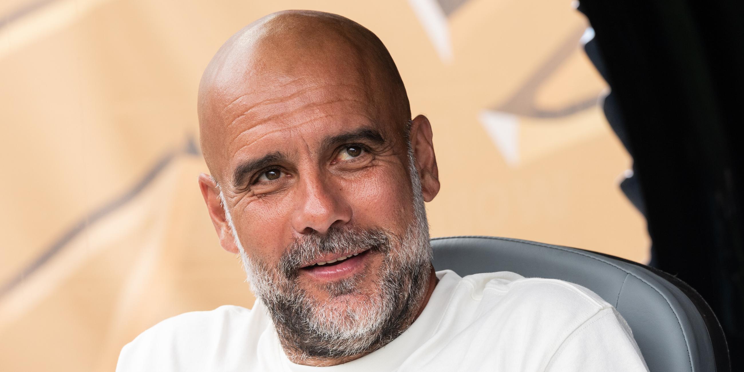 Portrait von Fußballtrainer Pep Guardiola.