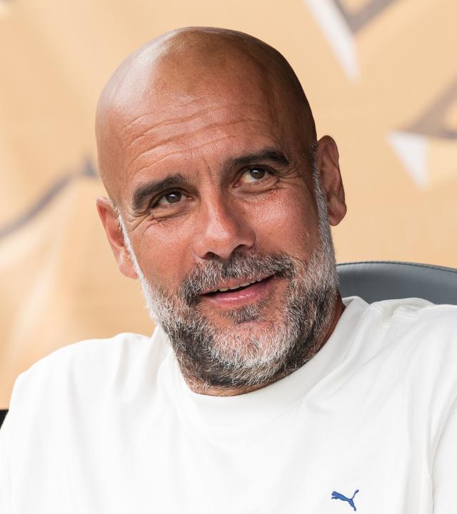 Portrait von Fußballtrainer Pep Guardiola.