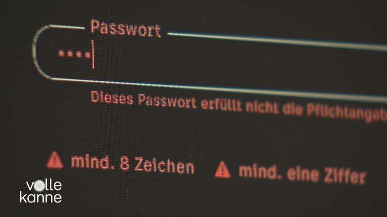 Eingabemaske für ein Passwort, was rot aufleuchtet, weil das Passwort nicht den Kriterien entspricht