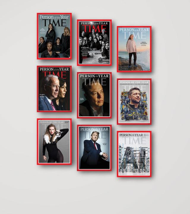 Cover des "Time Magazines" mit Personen des Jahres, unter anderem Greta Thunberg, Donald Trump und den Architekten der KI
