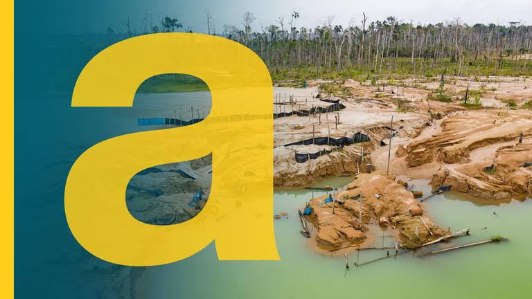 Illegaler Goldabbau in La Pampa, Peru