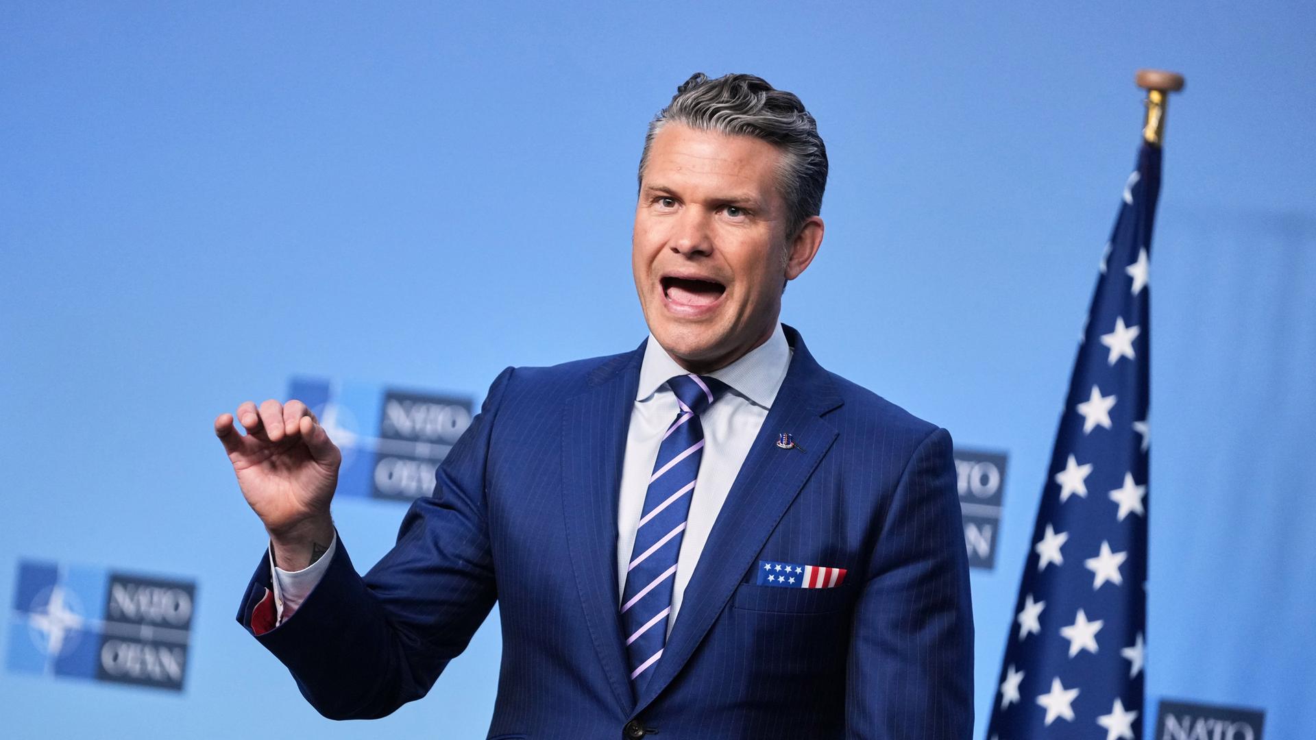 Pete Hegseth am 15.10.2025 in Brüssel