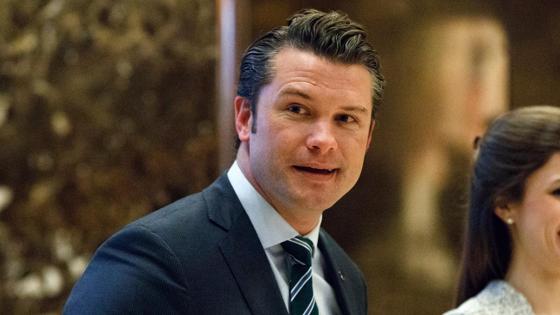 Pete Hegseth nach einem Meeting.