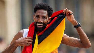 Amanal Petros gewinnt den Marathon im Rahmen der Leichtathletik Europameisterschaften in Birmingham am 16.08.2026.