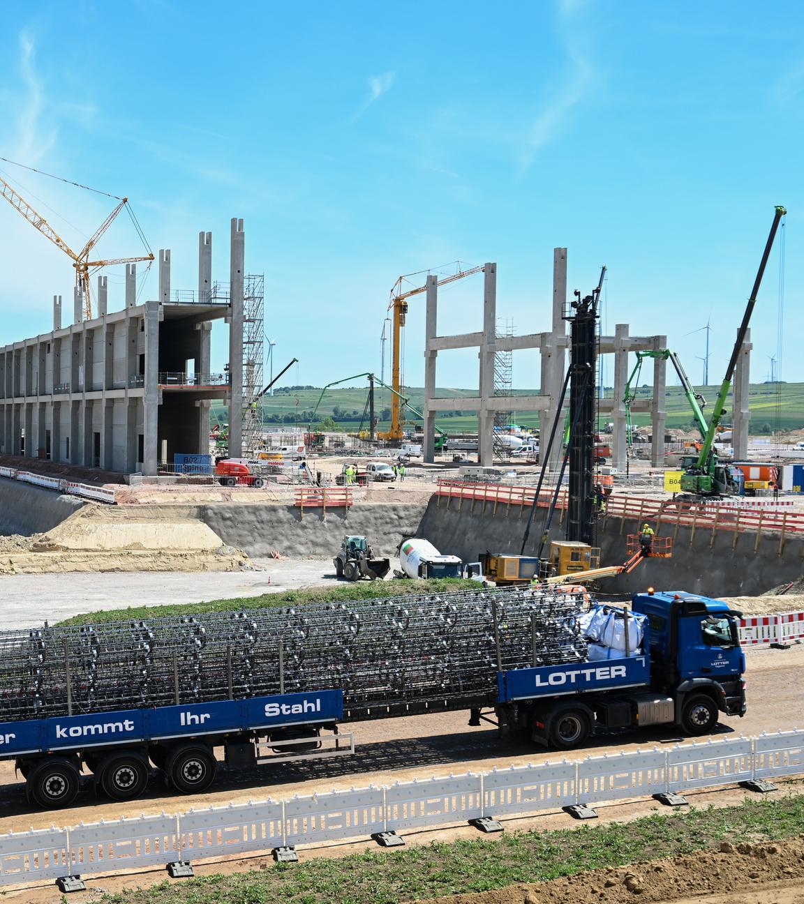 Blick auf die Baustelle für den neuen Pharmastandort des US-Pharmakonzerns Eli Lilly. 