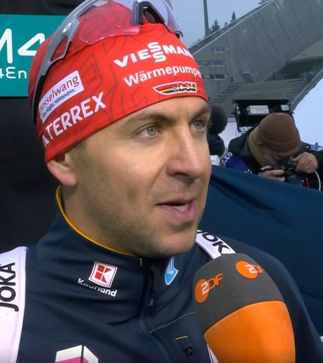 Biathlet Philipp Nawrath im ZDF-Interview nach Platz zwei im Massenstar von Oslo