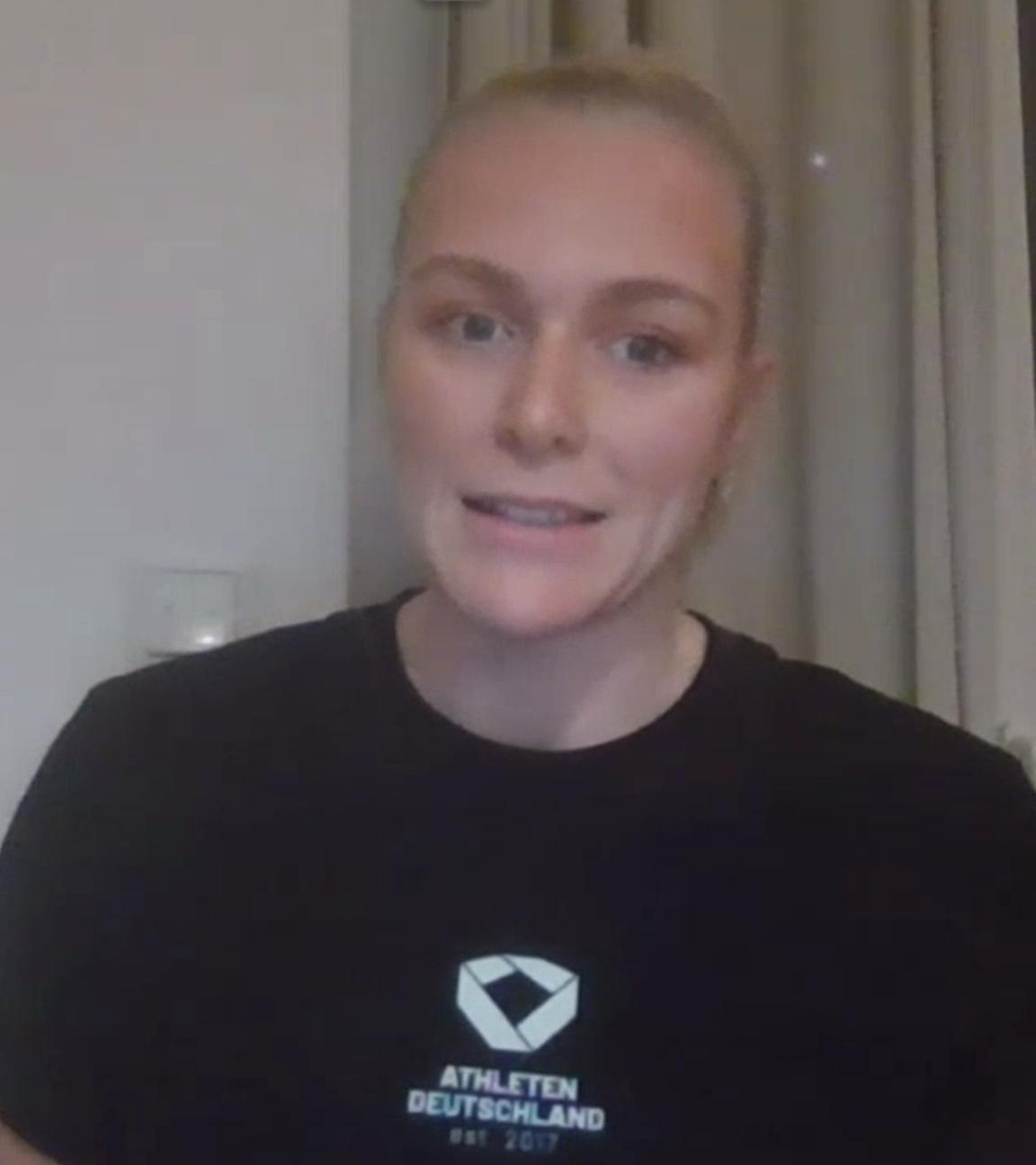 Pia Greiten im Sportstudio.