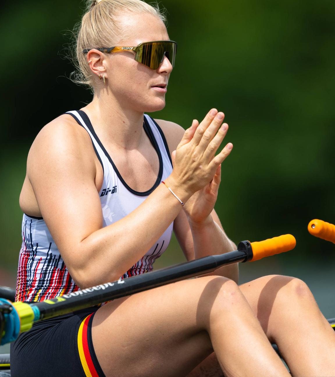 Regatta auf dem Rotsee in Luzern: Pia Greiten sitzt im deutschen Doppelvierer