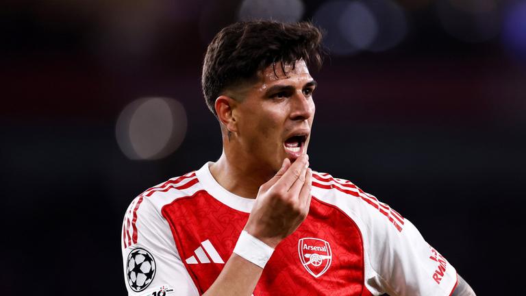 Fußballspieler des FC Arsenal London während eines Spiels der UEFA CHampions League gegen Sporting Lissabon in London am 15.04.2026. (Archiv)