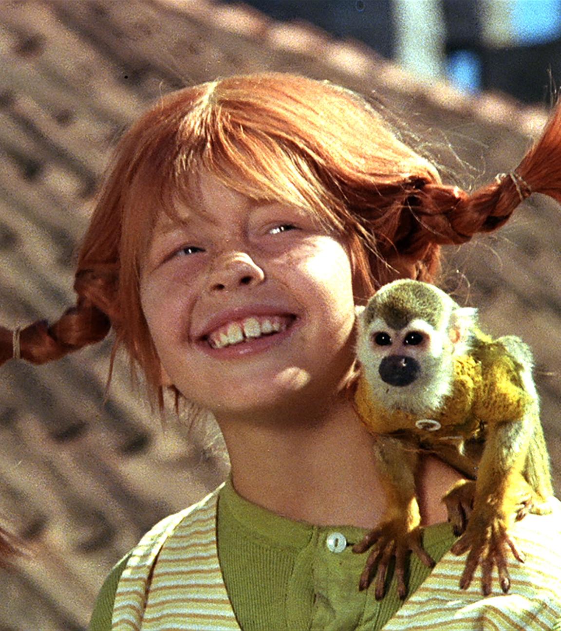 "Pippi Langstrumpf - Pippi zieht in die Villa Kunterbunt": Pippi (Inger Nilsson) hat ihr Äffchen "Herr Nilsson" auf der Schulter.