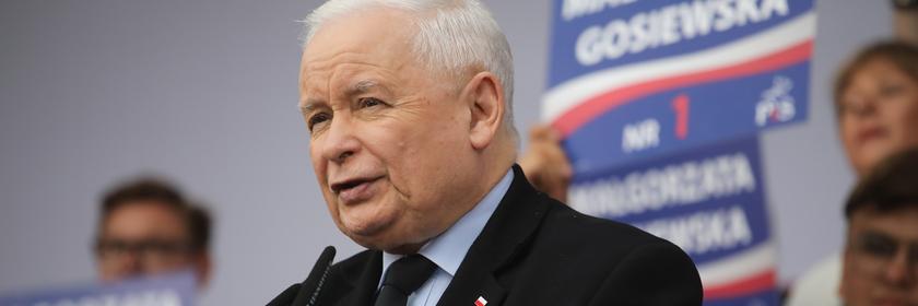 Jaroslaw Kaczynski bei einer Rede.