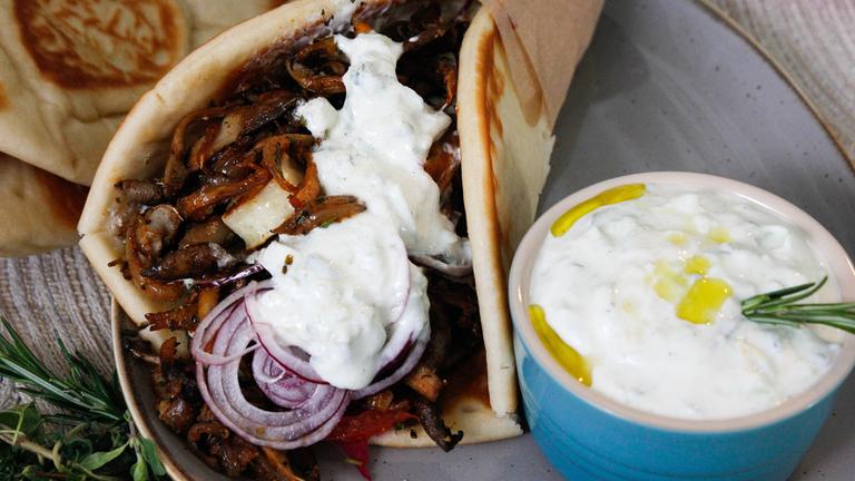 Pita mit Austernpilzen nach Gyrosart 