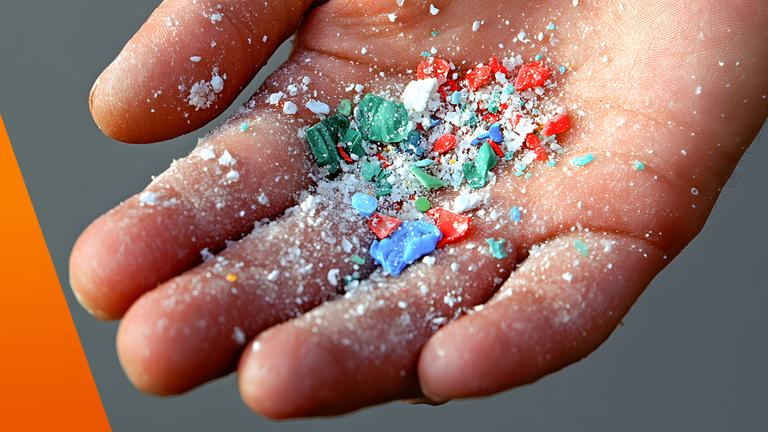 Mikroplastik in der Hand