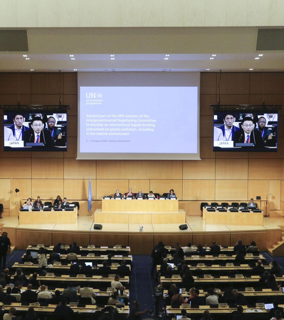 The U.N. International Negotiating Committee holds a plenary session in Geneva