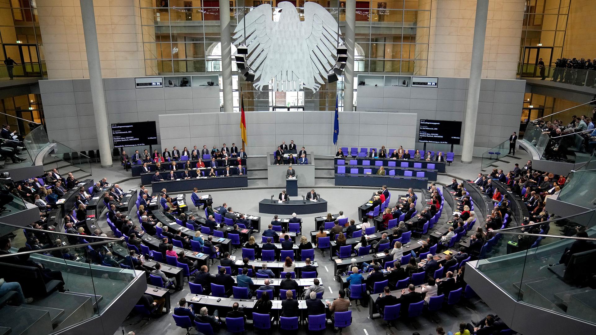 Der Plenarsaal des Deutschen Bundestages, aufgenommen am 31.01.2025 in Berlin