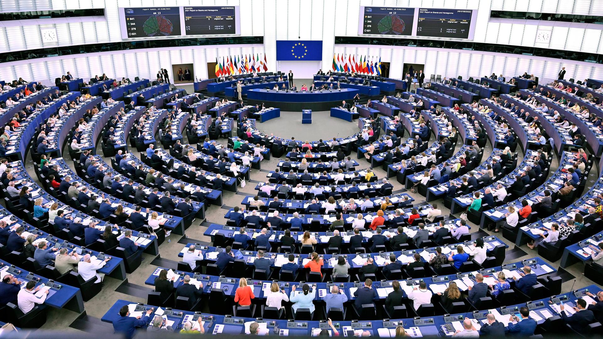 Plenarsaal des Europäischen Parlaments in Straßburg