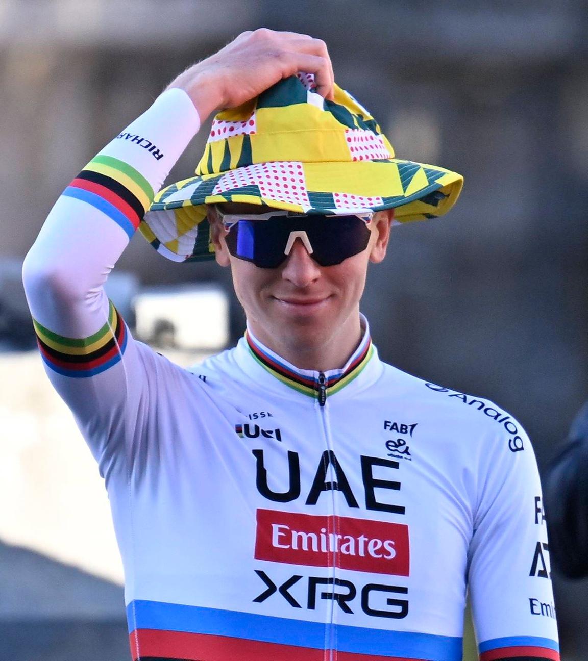 Pogacar Tadej (SLO) vom UAE Team Emirates - XRG bei der Mannschaftspräsentation vor der 112. Auflage der Tour de France, einer UCI World Tour 2.UWT Radrenn-Etappe für Männer Elite am 3. Juli 2025 in Lille Metropole, Frankreich,