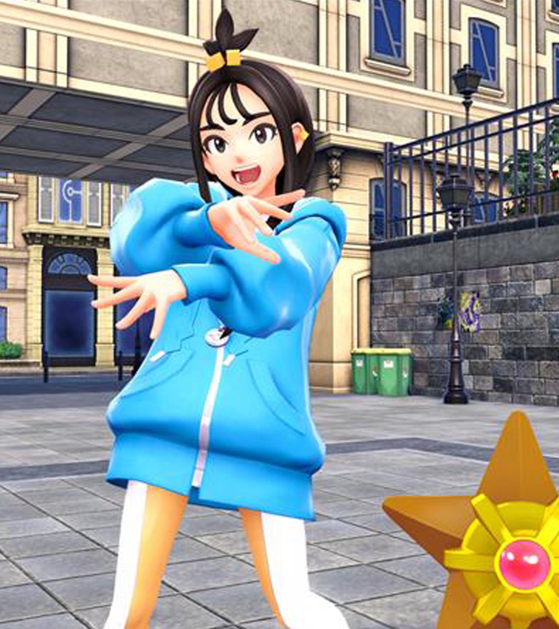 Duro ist eine Mitstreiterin in “Pokémon-Legenden: Z-A“ und setzt in Kämpfen gern ihr Sterndu ein, ein Seestern-Pokémon.