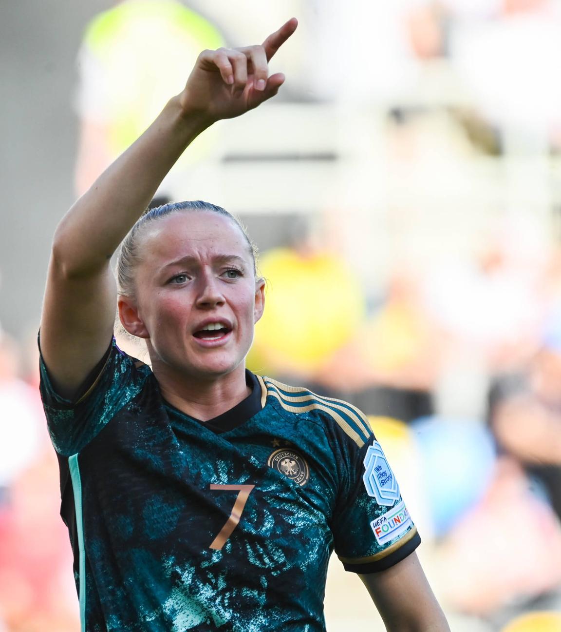 Fußball, Frauen-EM-Qualifikation, Polen - Deutschland: Lea Schüller aus Deutschland jubelt über ihr Tor.