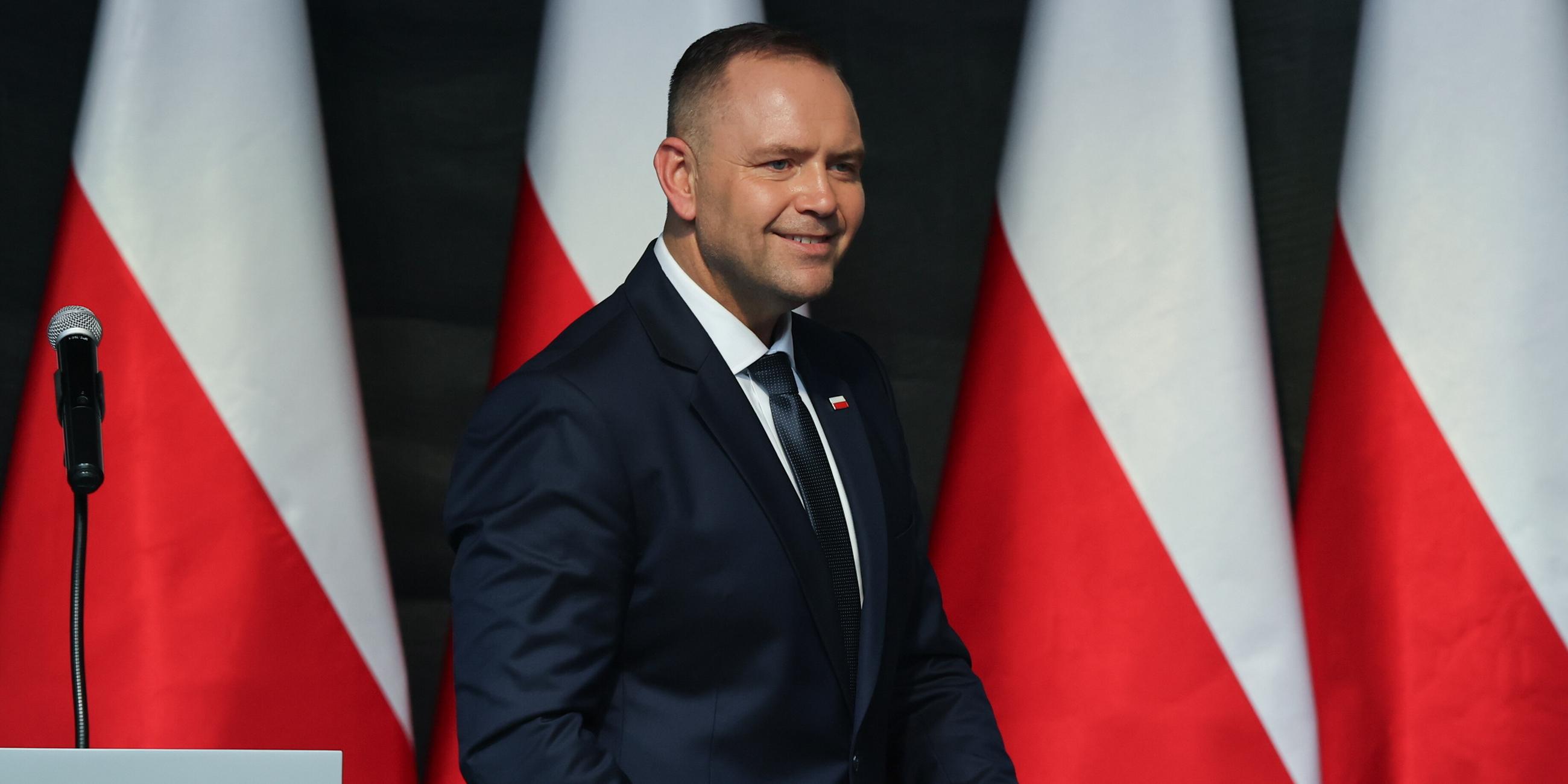 Polens Staatspräsident Nawrocki bei einer Gedenkfeier zum 86. Jubiläum des Beginn des 2. Weltkriegs.