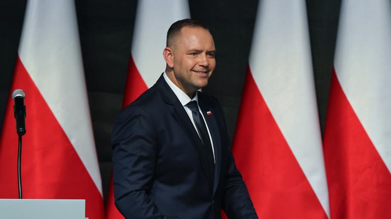 Polens Staatspräsident Nawrocki bei einer Gedenkfeier zum 86. Jubiläum des Beginn des 2. Weltkriegs.