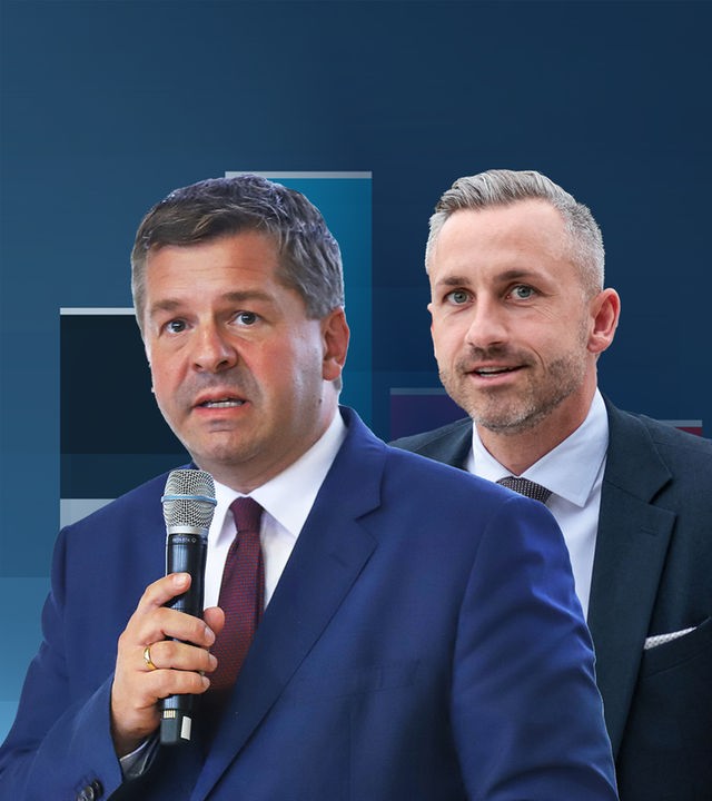 Die Spitzenkandidaten für die Landtagswahl in Sachsen-Anhalt: Sven Schulze (CDU) und Ulrich Siegmund (AfD)