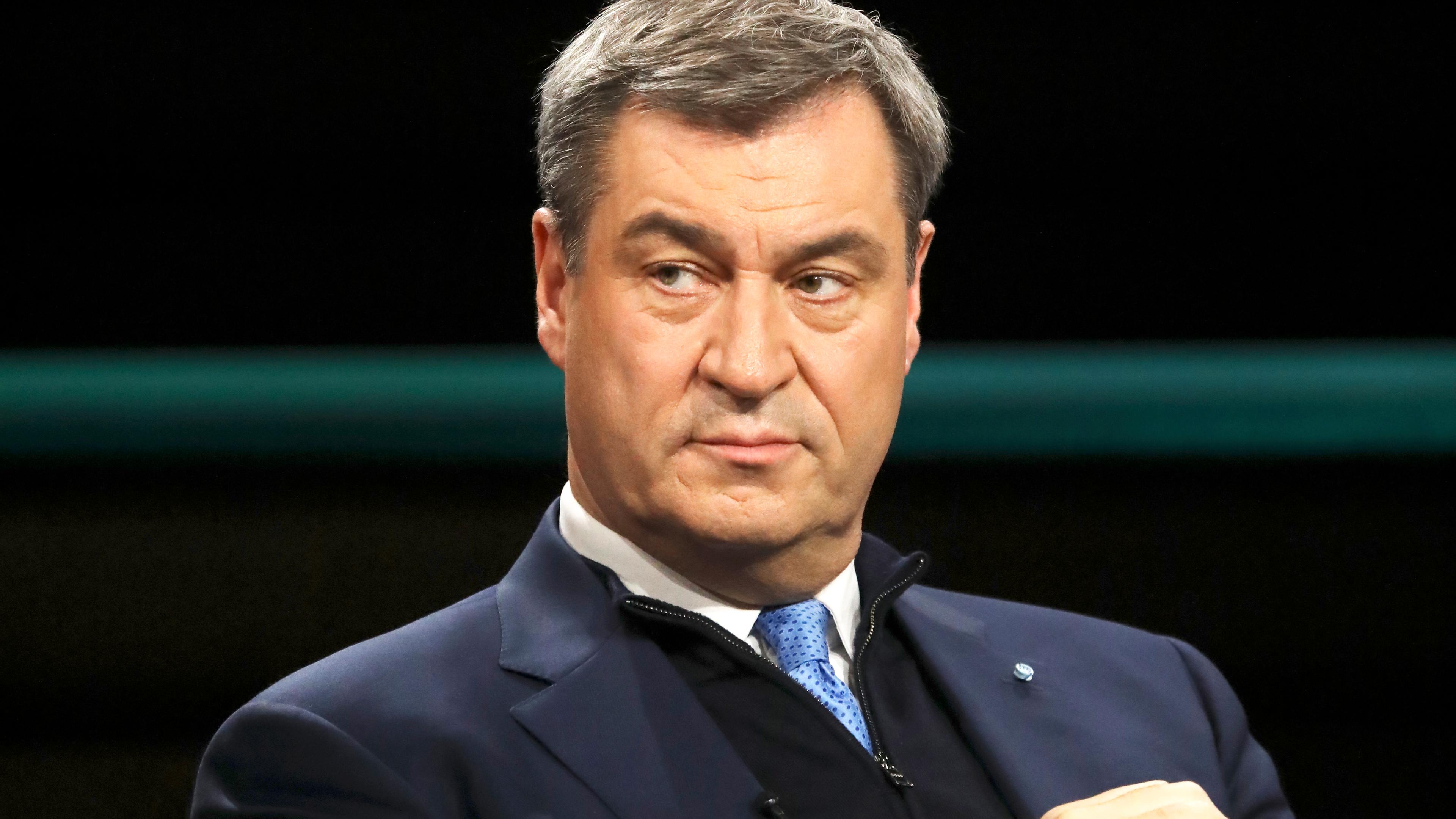 CSU-Politiker und bayrischer Ministerpräsident Markus Söder zu Gast im Talk bei Markus Lanz.