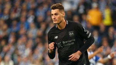 Patrik Schick bejubelt einen Treffer gegen Lech Posen