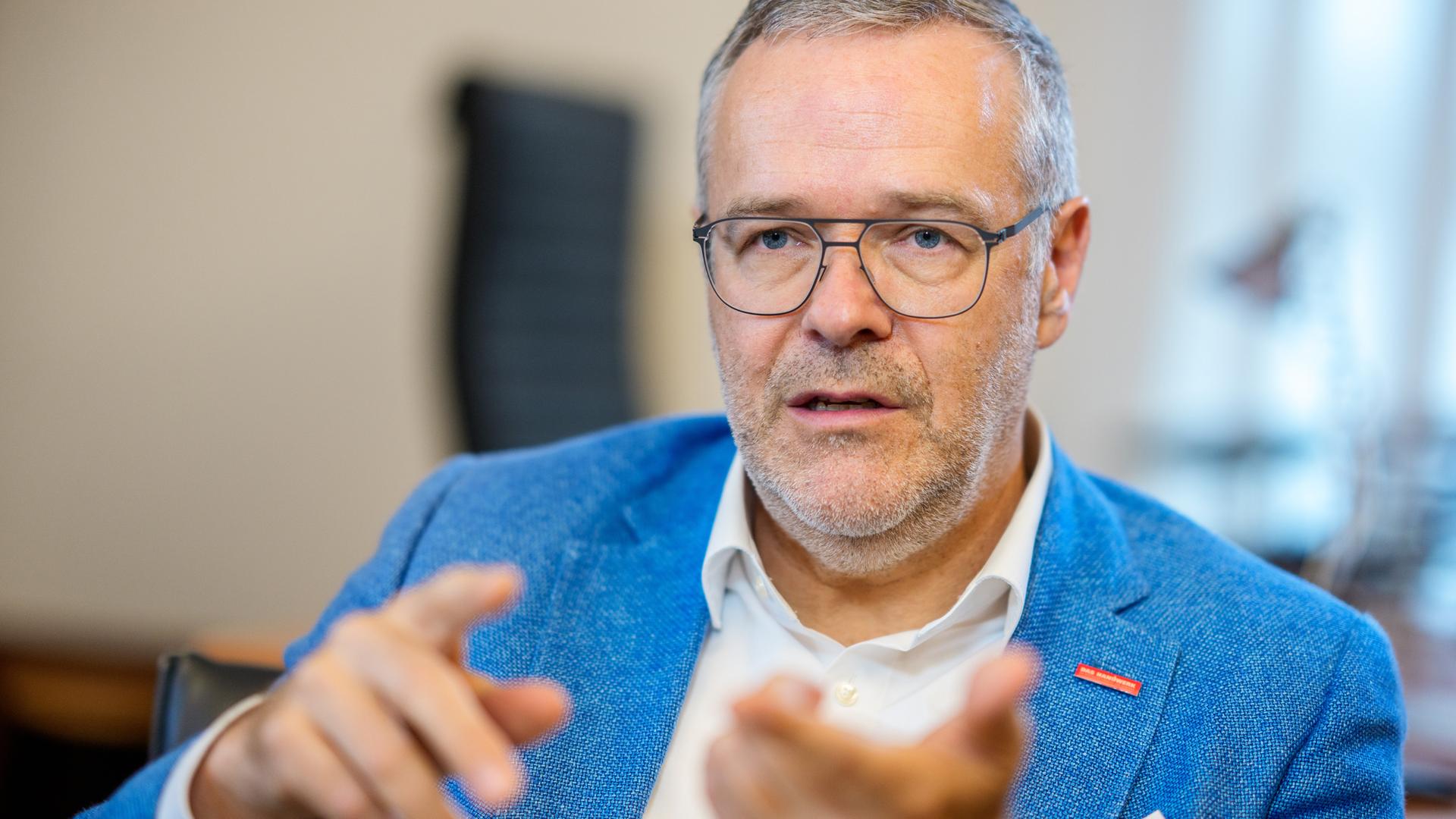 Jörg Dittrich, Präsident des Zentralverband des Deutschen Handwerks ZDH, bei einem Interview mit der dpa Deutsche Presse-Agentur GmbH am 15.07.2025 in Berlin.