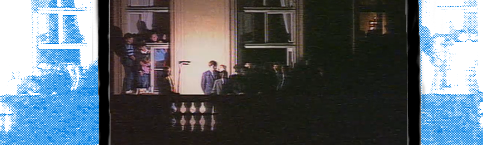 Genscher spricht von dem Balkon der Prager Botschaft (Archiv 1989)