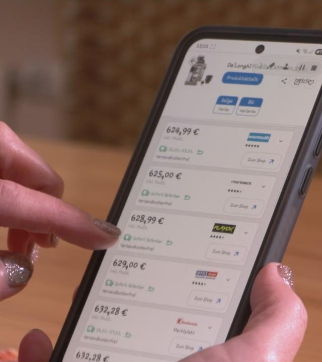 Preisalarm-App auf dem Handy