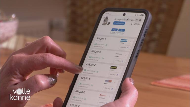 Preisalarm-App auf dem Handy