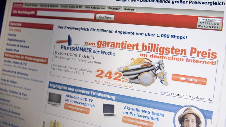 Website von billiger.de