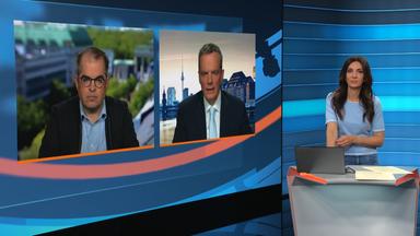ZDF-Korrespondenten Rzepka und Neuhann in der Doppelschalte neben Moderatorin Jessica Zahedi