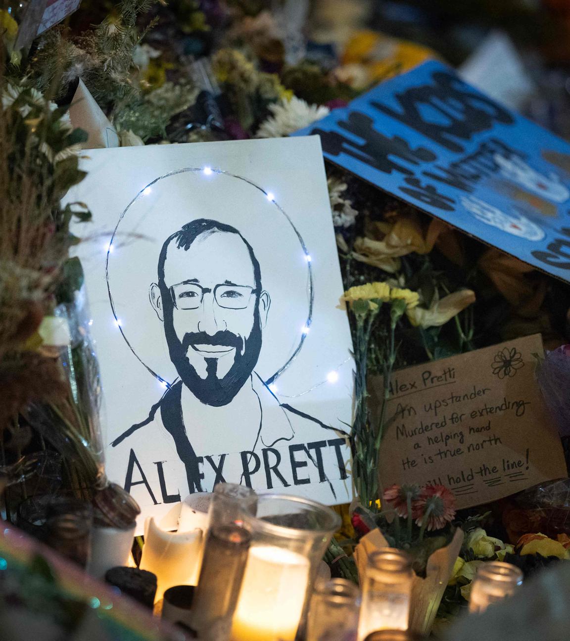 Gezeichnetes Bild von Alex Pretti in Minneapolis