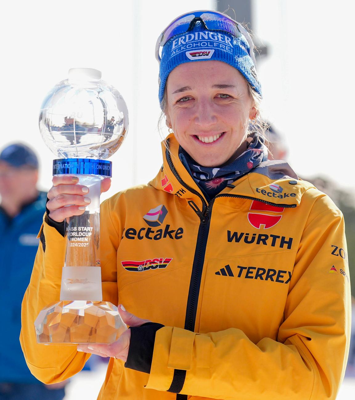 Die Deutsche Franziska Preuß gewann am Sonntag den Gesamtweltcup beim Weltcup am Holmenkollen.