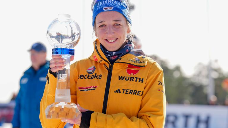 Die Deutsche Franziska Preuß gewann am Sonntag den Gesamtweltcup beim Weltcup am Holmenkollen.