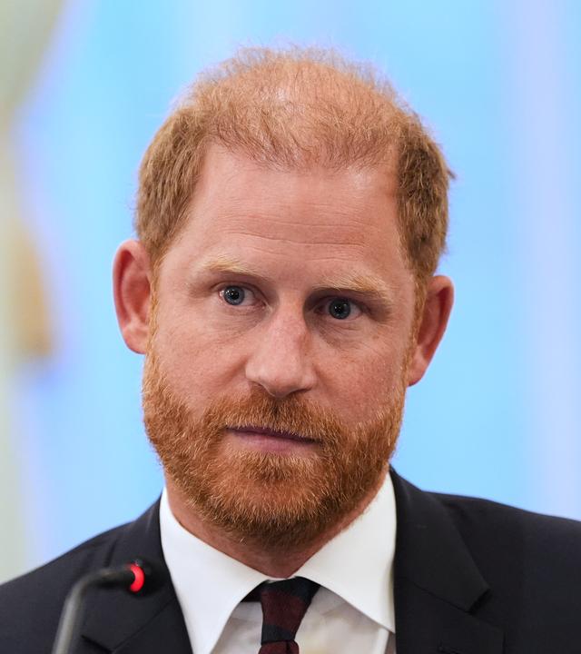 Das Bild zeigt den britischen Prinz Harry vor einem Mikrofon.