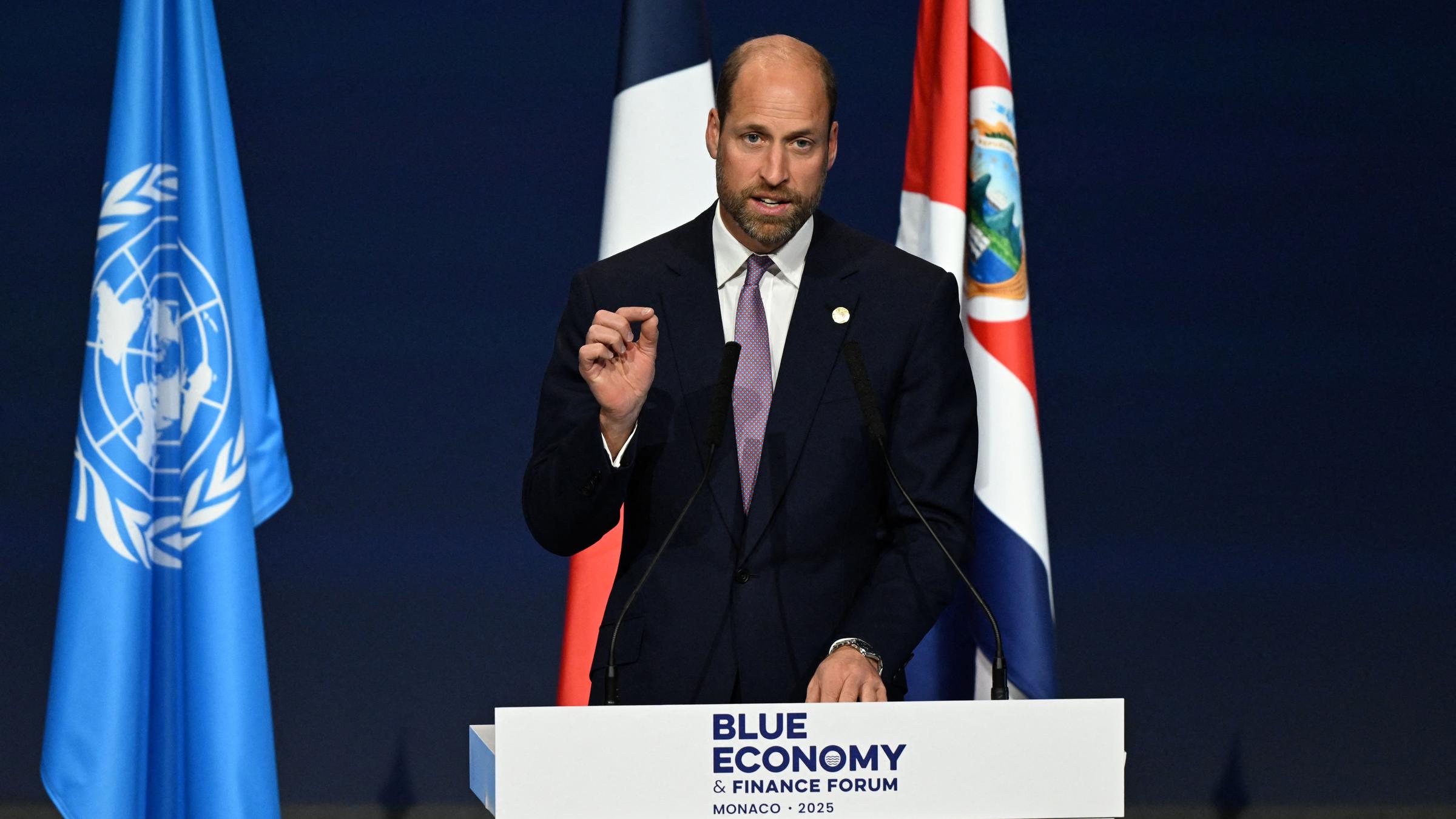 Prinz William, Prinz von Wales beim Blue Economy and Finance Forum in Monaco am 8. Juni 2025. 
