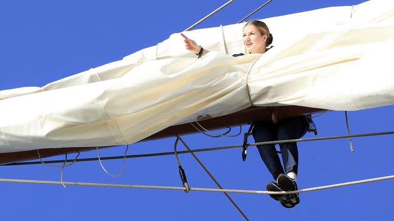 Prinzessin Leonor auf einem Schulsegelschiff