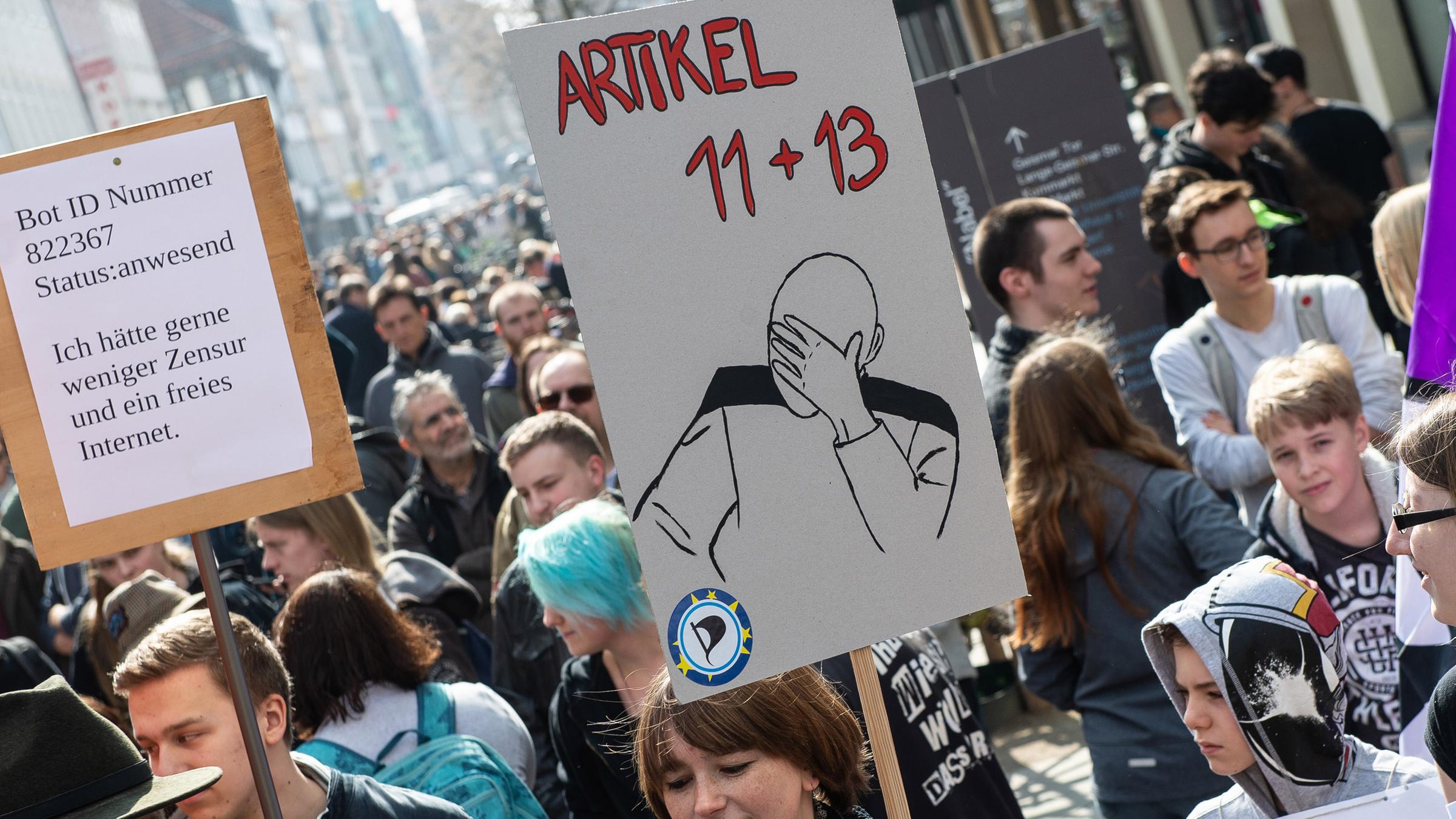 Proteste gegen das neue Urheberrecht am 23.03.2019 in Göttingen