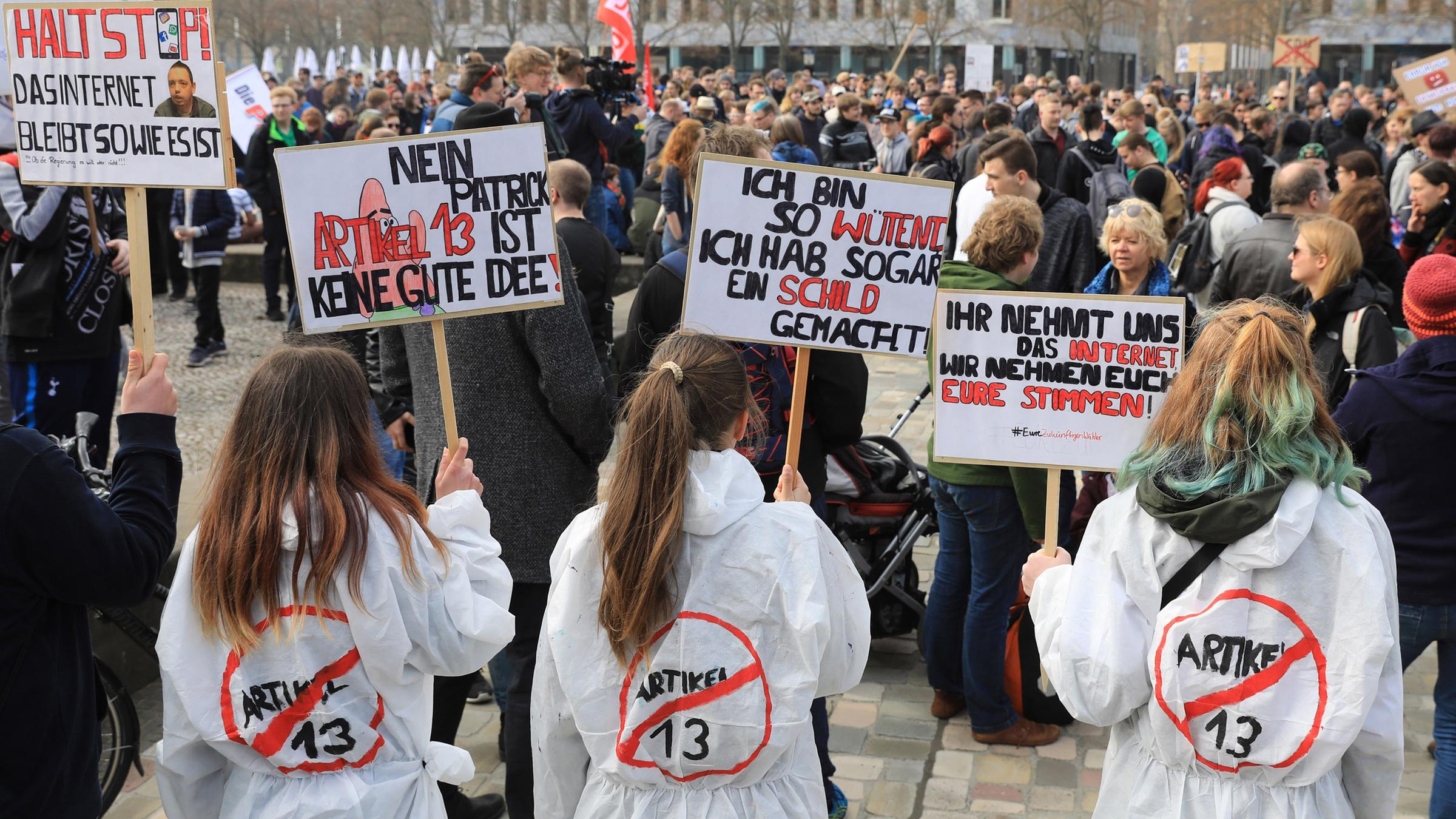 Proteste gegen das neue Urheberrecht am 23.03.2019 in Magdeburg