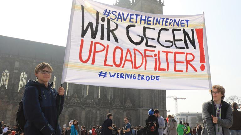 Proteste gegen das neue Urheberrecht am 23.03.2019 in Magdeburg