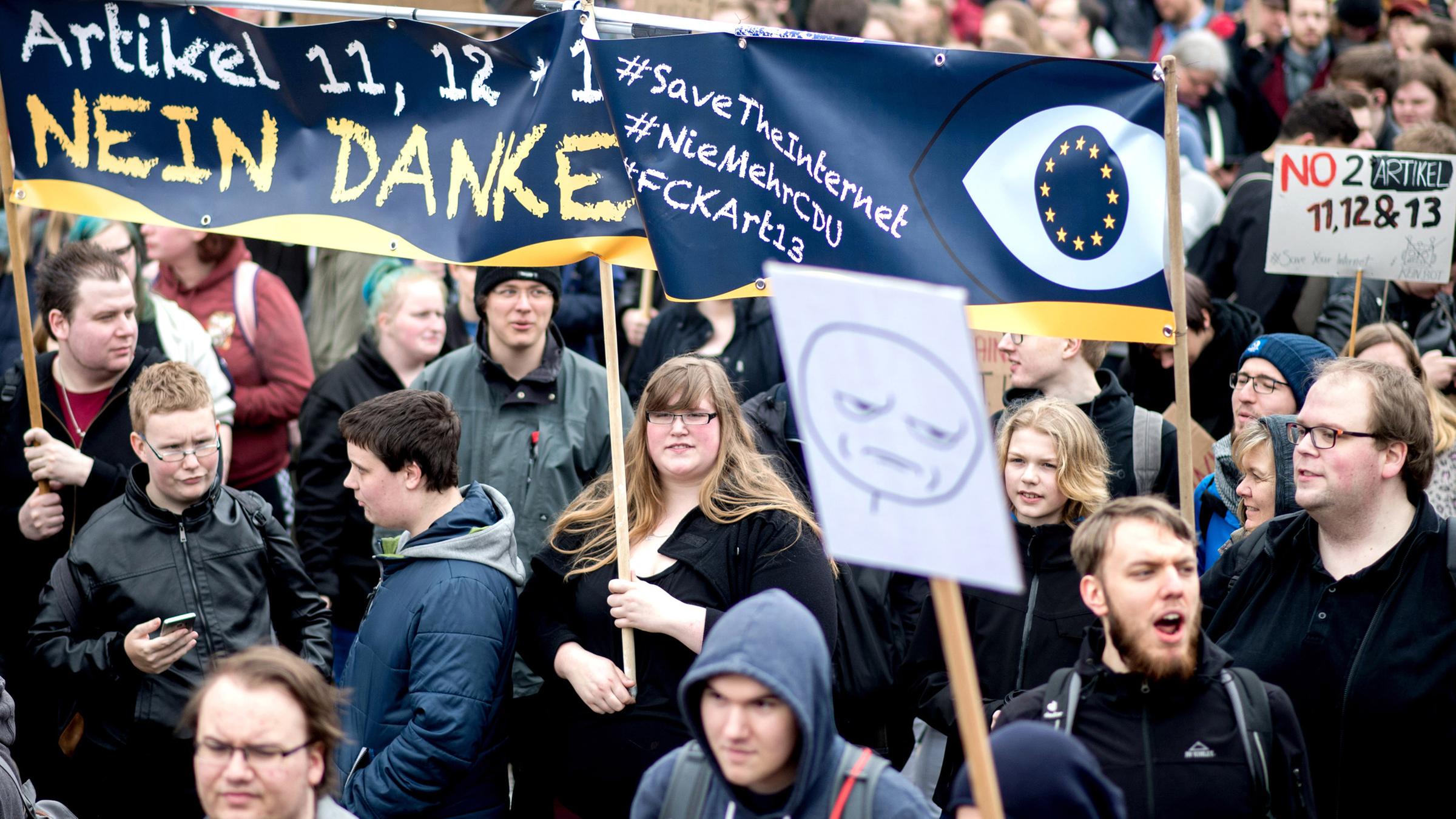 Proteste gegen das neue Urheberrecht am 23.03.2019 in Hannover
