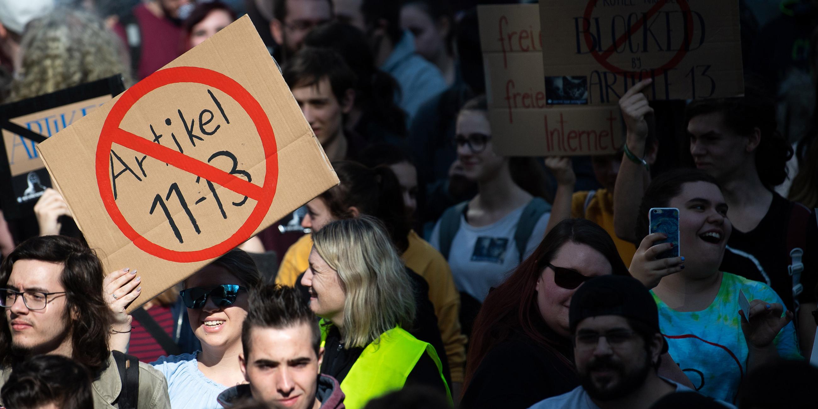 Proteste gegen das neue Urheberrecht am 23.03.2019 in Stuttgart