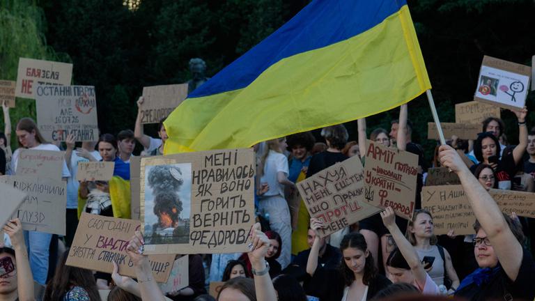 Protest gegen die Entlassung des ukrainischen Verteidigungsministers Fedorow