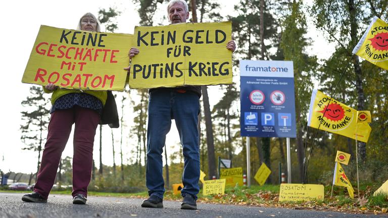Protest vor Brennelementefabrik Lingen